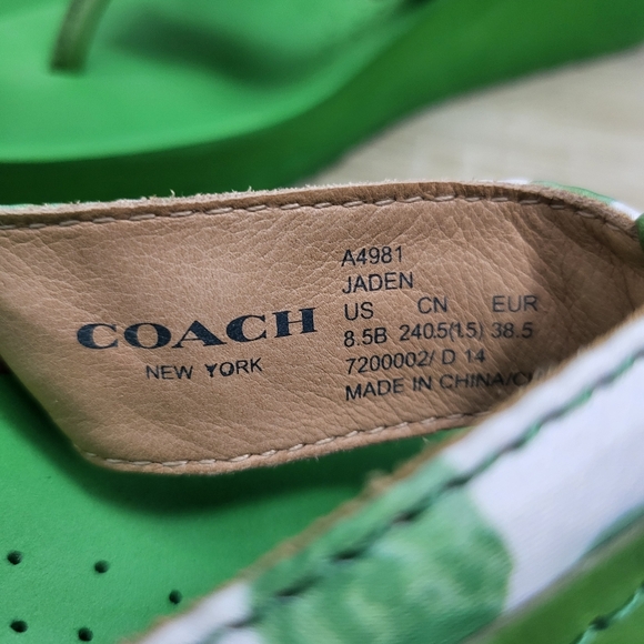 Coach Brand. Jade Print Dot Wedges. Womens Size 8.5 - Picture 11 of 14